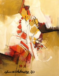 Mashkoor Raza, 16 x 12 Inch, Oil on Canvas, Abstract Painting, AC-MR-434